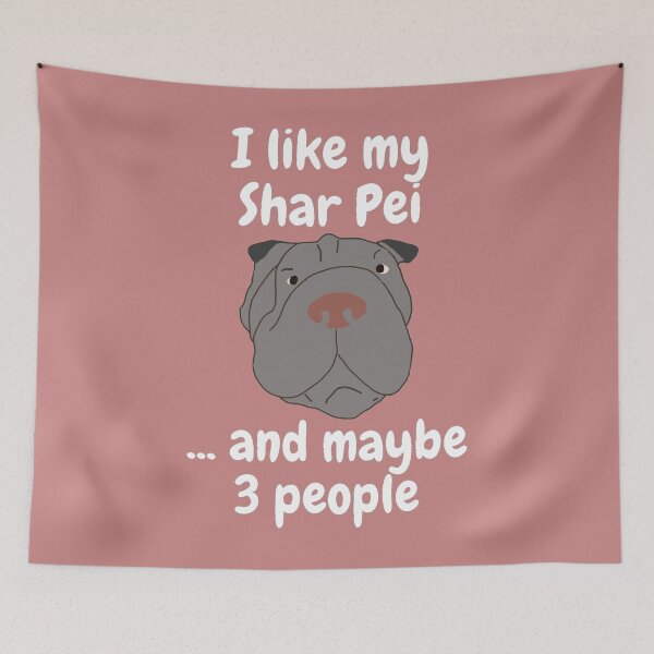 Item preview, I Like My Grey Shar Pei (White) designed and sold by Nichestalgia.