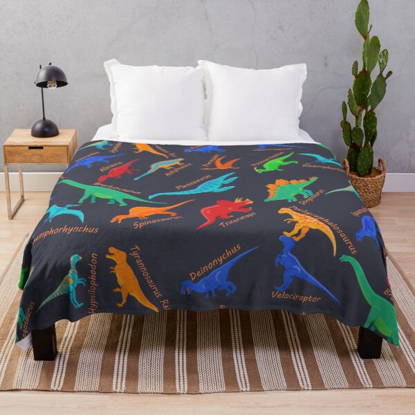 Item preview, colorful dinosaurs seamless pattern with species name designed and sold by mashmosh.