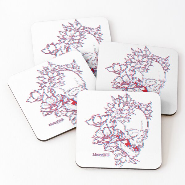 Item preview, 3D Skull And Flowers  designed and sold by MetroInk.