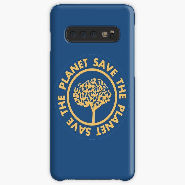 Save the planet hand drawn lettering on clean white background. Retro style calligraphy, motivational phrase for Earth day. For greeting card, logo, badge, print, poster, party designs. Samsung Galaxy Snap Case