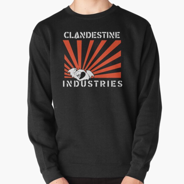 Clandestine Industries (White Text) Pullover Sweatshirt