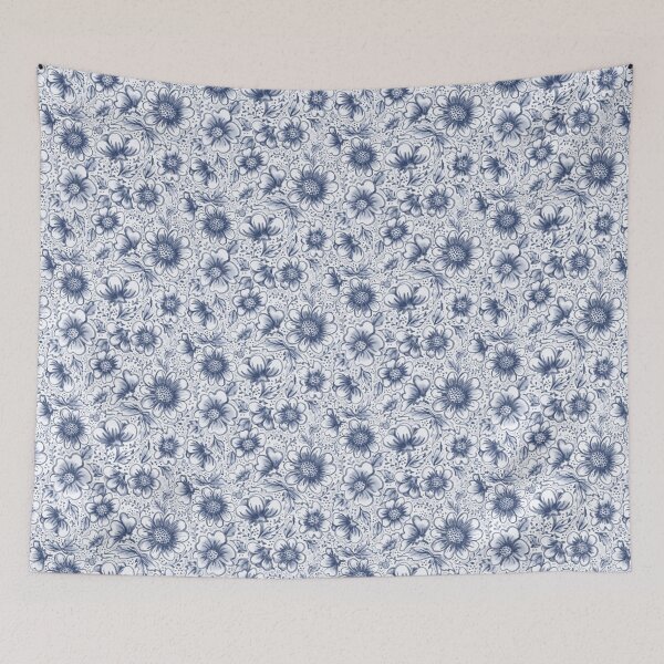 Item preview, NEW Blue Denim Floral with Hidden Surprise designed and sold by Sharilea.