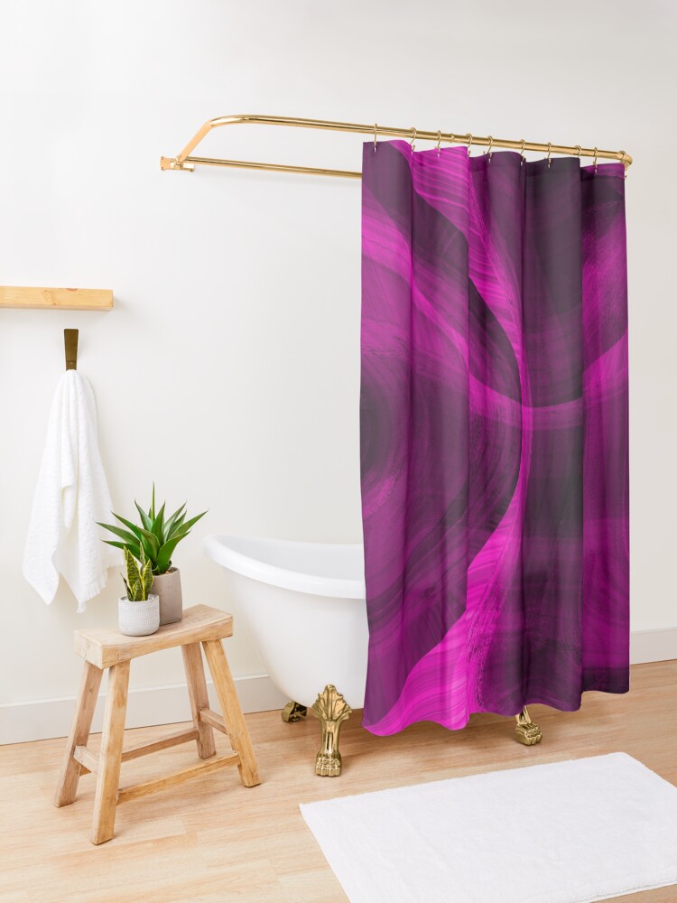 Alternate view of Pinkish Black Hole Shower Curtain