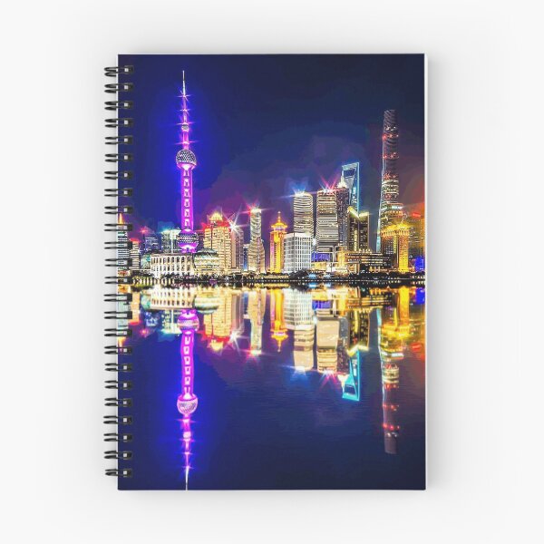 Item preview, Shanghai Night Skyline Reflection designed and sold by Tedescino.