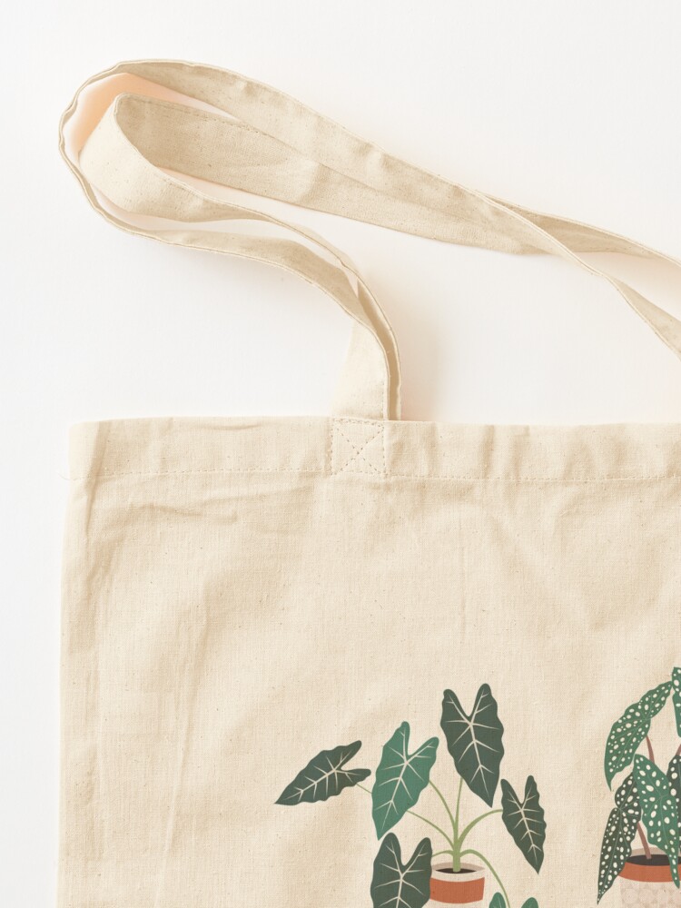 Cute Plant Pot Cottage Core Aesthetic Design on Canvas Tote 