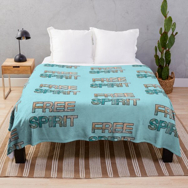 Item preview, Free Spirit Turquoise Blue Ocean Waves Typography designed and sold by adriana-holmes.