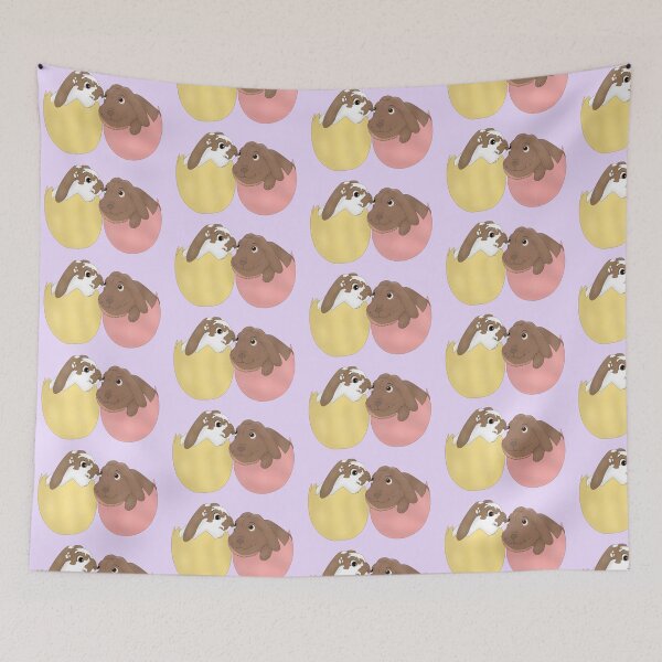 Item preview, Cartoony Bunnies in Eggs Illustration designed and sold by pawtraitdreams.