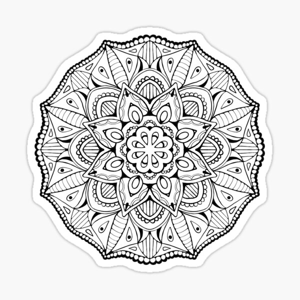 Mandala (black & white) Sticker