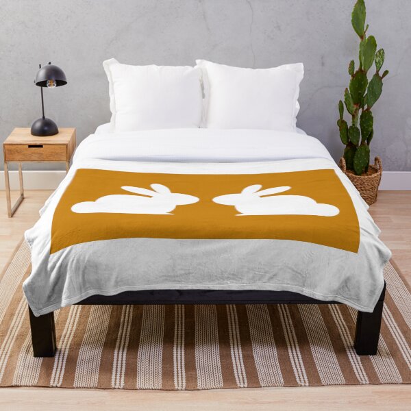 Item preview, white easter rabbits design on ocher background designed and sold by TallyS4.
