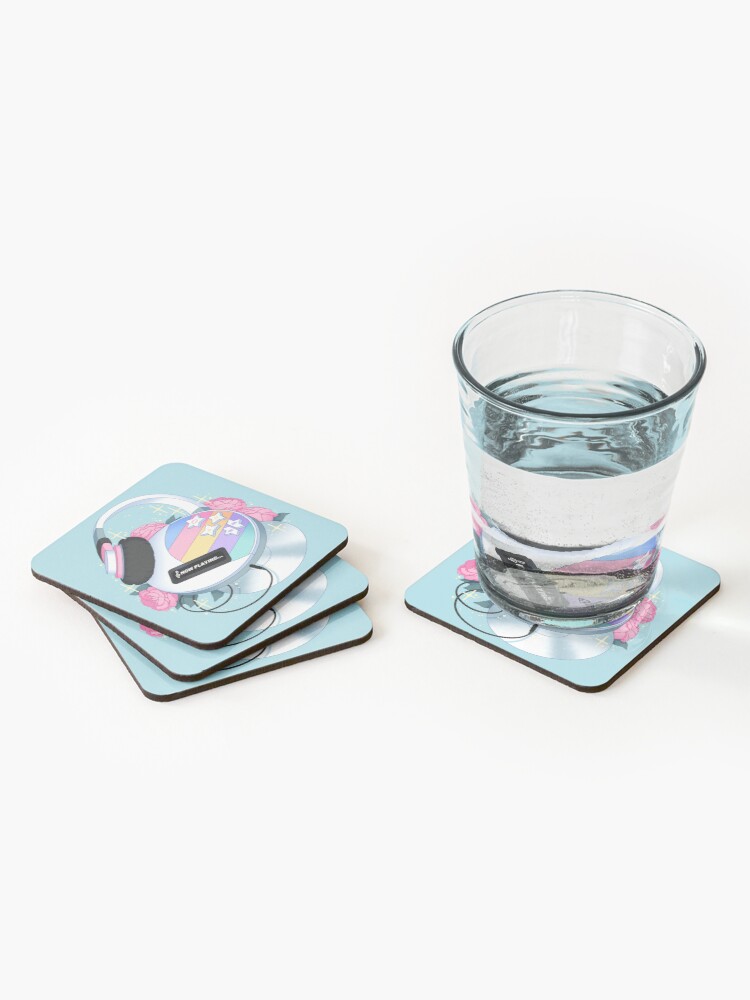Alternate view of Flowery CD Player (Pastel) Coasters (Set of 4)