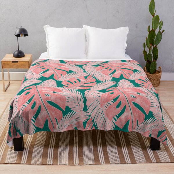 Item preview, Tropical Monstera Leaf Pattern Pink and Green designed and sold by Julie Erin Designs.
