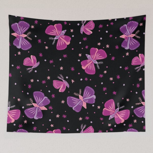 Item preview, Purple Moths repeating pattern designed and sold by Ilze Lucero.