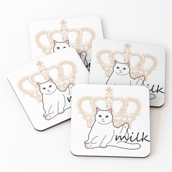 Item preview, white chic cat print design. designed and sold by dadamda.