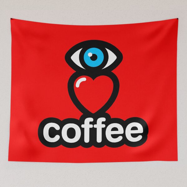 Artikelvorschau, Ich liebe Kaffee (rot - vertikal) entworfen und verkauft von MisterSquid.