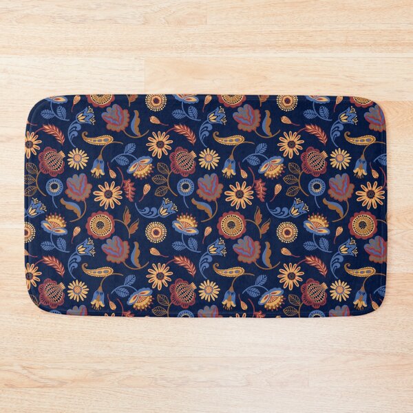 Item preview, Modern Folk Sunflowers & Feathers Pattern designed and sold by The Masked Designer.