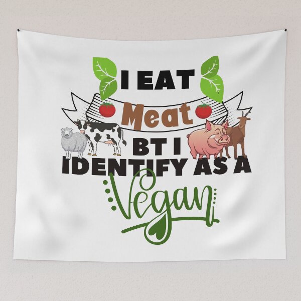Item preview,  I eat meat but i identify as a vegan designed and sold by dogcuddleralert.