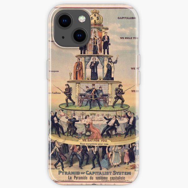 Pyramide des systèmes capitalistes "- Ouvriers industriels du monde, 1911, affiche de propagande anticapitaliste Coque souple iPhone