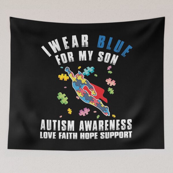 Item preview, I WEAR BLUE FOR MY SON AUTISM AWARENESS DAD MOM WOMEN MEN T-SHIRT designed and sold by bigerdan.