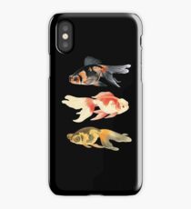 Botanical Fish Trio on Black iPhone Case