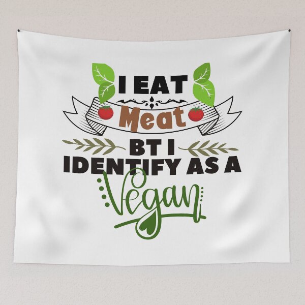Item preview, I eat meat but i identify as a vegan designed and sold by dogcuddleralert.