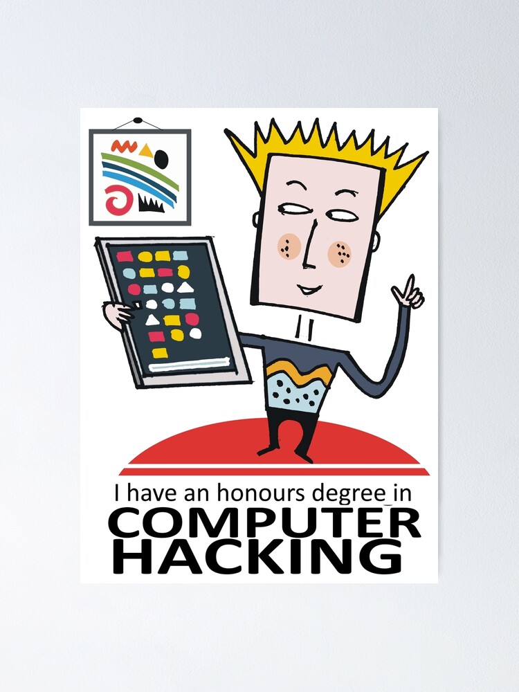  Póster «Hacker de computadora con estilo con dibujos animados de tableta» de MrCreator