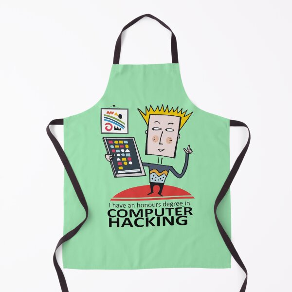 Item preview, Stylish computer hacker holding tablet cartoon designed and sold by Al Benge - NZ & Australian Art.
