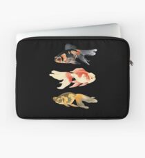 Botanical Fish Trio on Black Laptop Sleeve