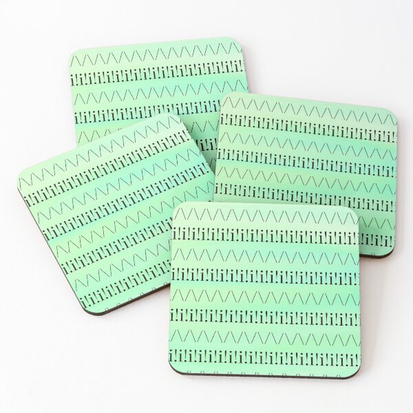 Item preview, Beachy Seafoam Green Pattern- Black designed and sold by Designs By YL.