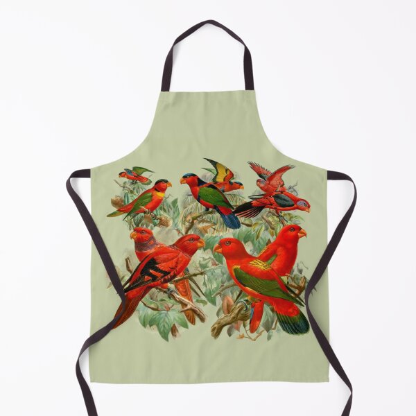 Item preview, Red Parrots, Blue Eclectus Parrot, King Parrot, beautiful colorful birds, collage of bright red vintage bird drawings, beautiful feathers designed and sold by Orianah.