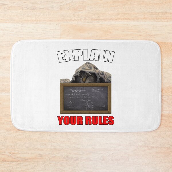 Item preview, Explain Your Rules - Confused Cat with Chalkboard designed and sold by American-Proud.