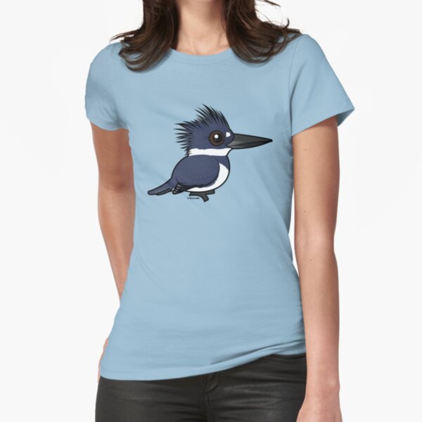 Cute Belted Kingfisher by Birdorable Fitted T-Shirt