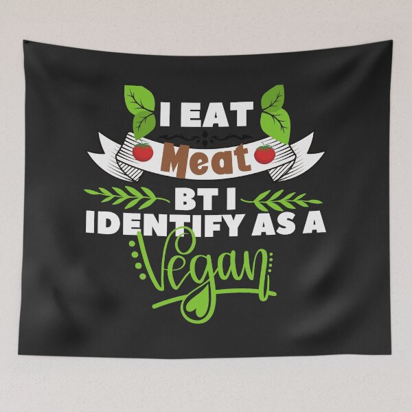 Item preview, I eat meat but i identify as a vegan designed and sold by dogcuddleralert.