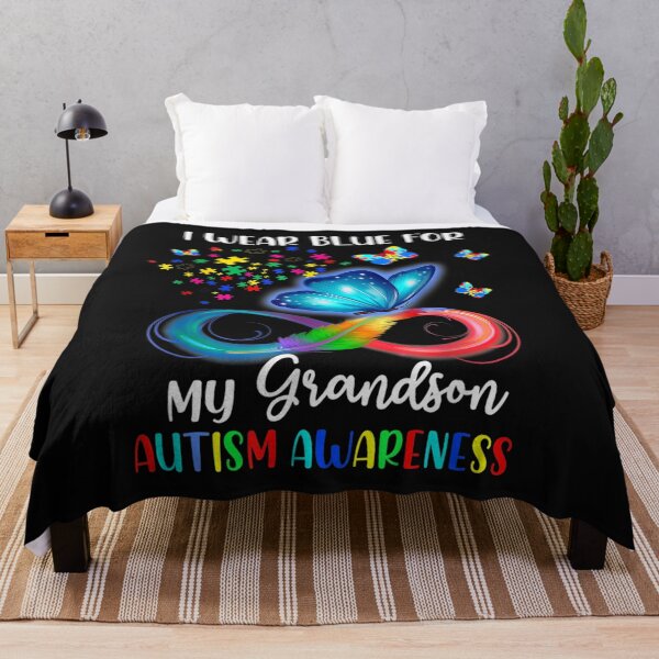 Item preview, I Wear Blue For My Grandson Autism Awareness Grandpa Grandma T-Shirt designed and sold by Lukifo-Super.