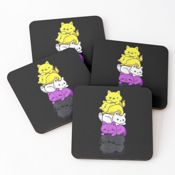 Item preview, Nonbinary Pride Cat LGBT Non Binary Flag Cute Cats Pile T-Shirt designed and sold by Lukifo-Super.