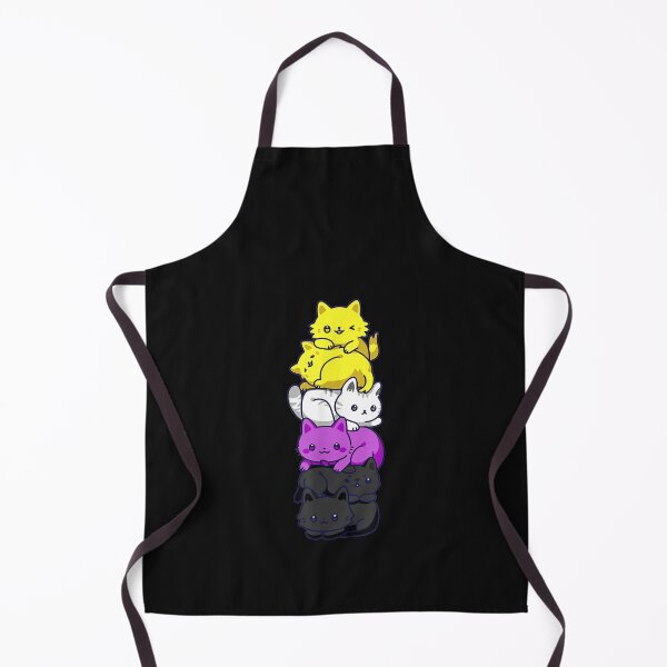 Aperçu de l'œuvre Nonbinary Pride Cat LGBT Non Binary Flag Cute Cats Pile T-Shirt créée et vendue par Lukifo-Super.