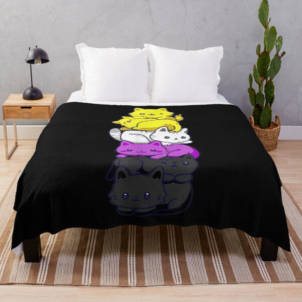 Item preview, Nonbinary Pride Cat LGBT Non Binary Flag Cute Cats Pile T-Shirt designed and sold by Lukifo-Super.