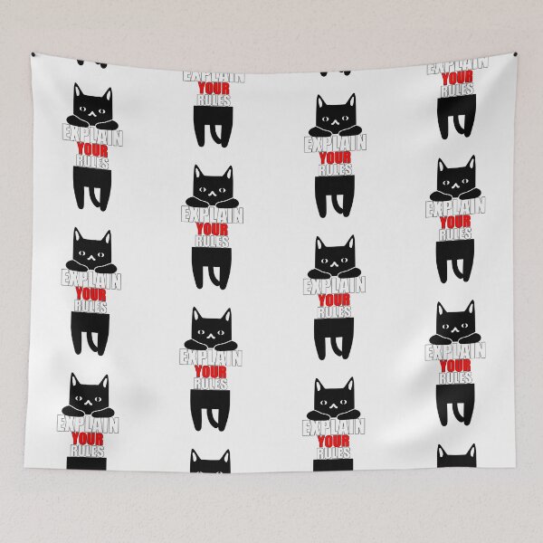 Item preview, Explain Your Rules - Funny Cat Hanging designed and sold by American-Proud.
