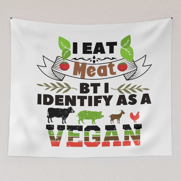 Item preview, I eat meat but i identify as a vegan designed and sold by dogcuddleralert.