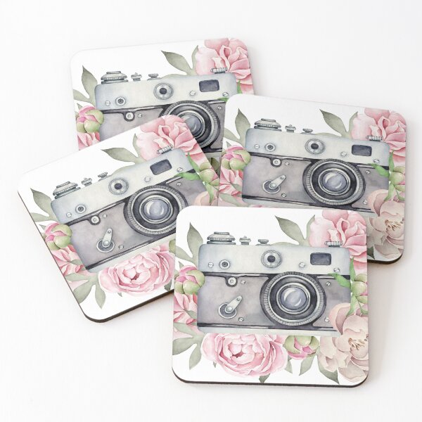 Item preview, Watercolor Camera with Flower  designed and sold by VerboShop.
