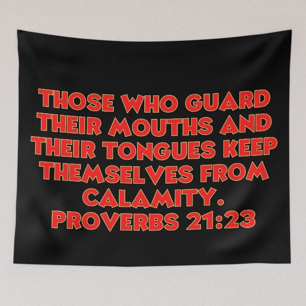 Item preview, Bible Verse Proverbs 21:23 designed and sold by Prayingwarrior.