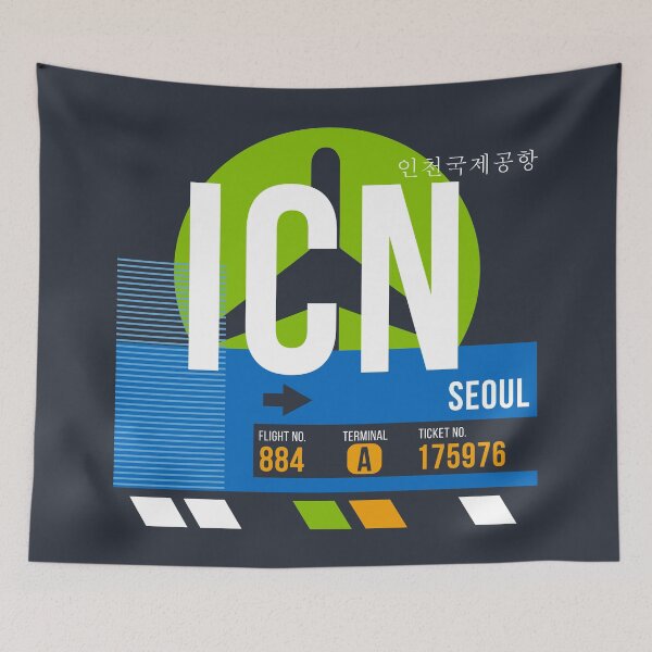 Item preview, Seoul, South Korea (ICN) Airport Code Baggage Tag designed and sold by SLAG-Creative.