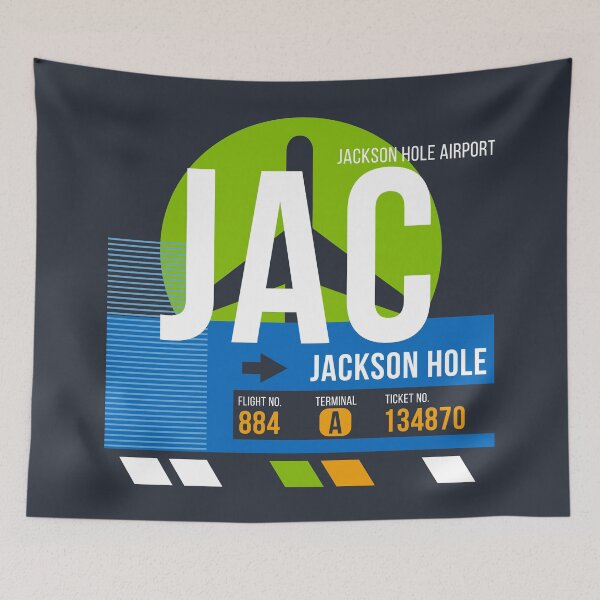 Item preview, Jackson Hole, Wyoming (JAC) Airport Code Baggage Tag designed and sold by SLAG-Creative.