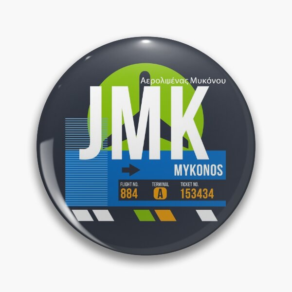 Item preview, Mykonos, Greece (JMK) Airport Code Baggage Tag designed and sold by SLAG-Creative.