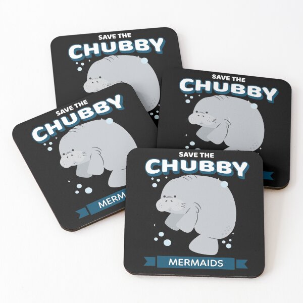 Item preview, Save The Chubby Mermaids Funny Cute Manatee designed and sold by YueHeng Creates ⭐⭐⭐⭐⭐.