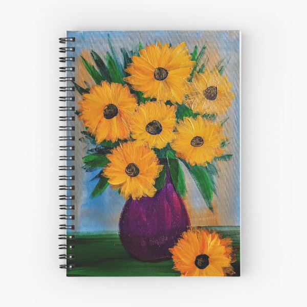 Item preview, Sunflowers in a purple vase  designed and sold by kkartwork.