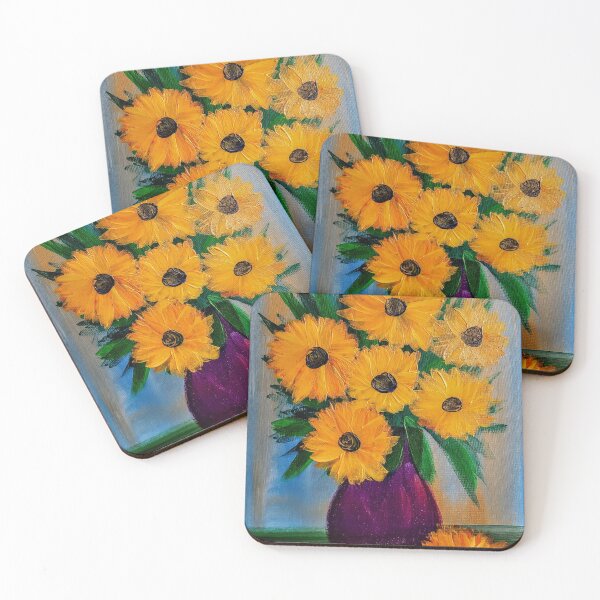 Item preview, Sunflowers in a purple vase  designed and sold by kkartwork.