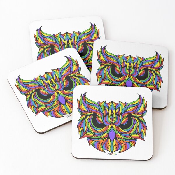 Item preview, Rainbow owl head designed and sold by RikkyTeesPride.