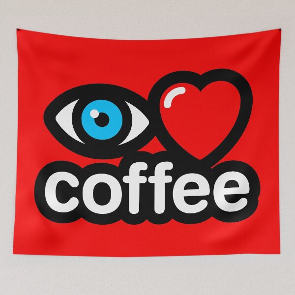 Artikelvorschau, Ich liebe Kaffee (rot) entworfen und verkauft von MisterSquid.