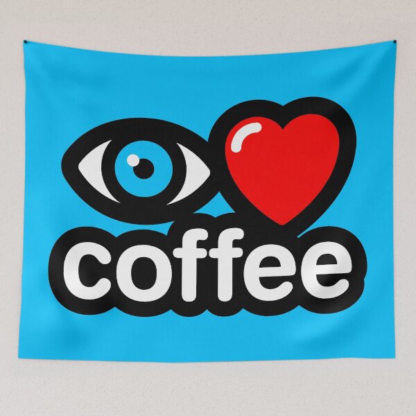 Artikelvorschau, Ich liebe Kaffee (blau) entworfen und verkauft von MisterSquid.