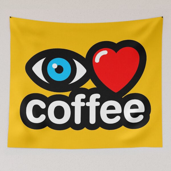 Artikelvorschau, ich liebe Kaffee (gelb) entworfen und verkauft von MisterSquid.